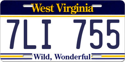 WV license plate 7LI755
