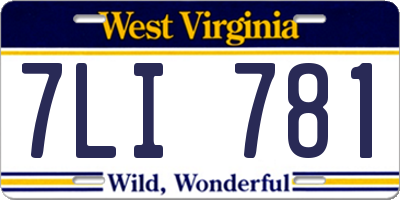 WV license plate 7LI781