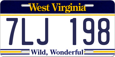 WV license plate 7LJ198