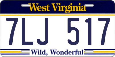 WV license plate 7LJ517