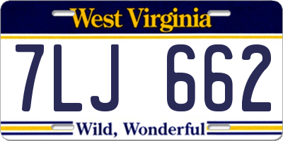 WV license plate 7LJ662