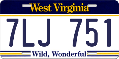 WV license plate 7LJ751