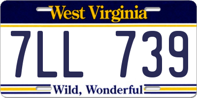 WV license plate 7LL739