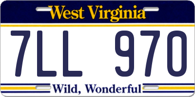 WV license plate 7LL970
