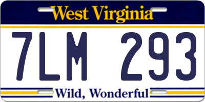 WV license plate 7LM293