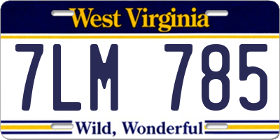 WV license plate 7LM785