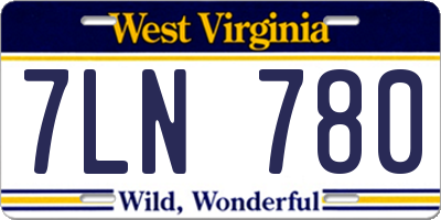 WV license plate 7LN780