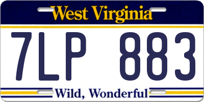 WV license plate 7LP883