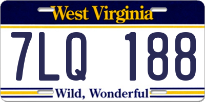 WV license plate 7LQ188