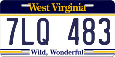 WV license plate 7LQ483