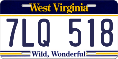 WV license plate 7LQ518