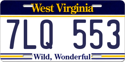 WV license plate 7LQ553