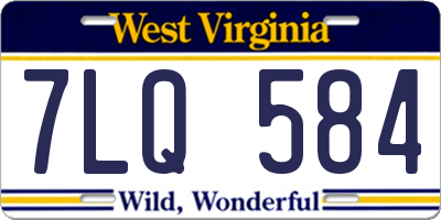WV license plate 7LQ584
