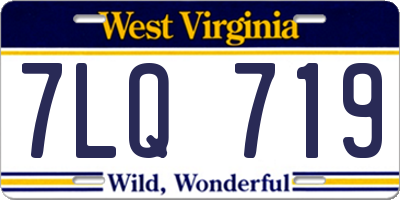 WV license plate 7LQ719