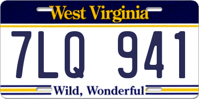 WV license plate 7LQ941