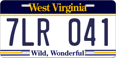 WV license plate 7LR041