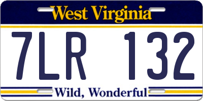 WV license plate 7LR132