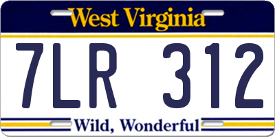 WV license plate 7LR312