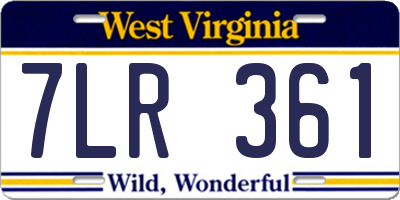 WV license plate 7LR361