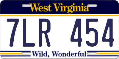 WV license plate 7LR454