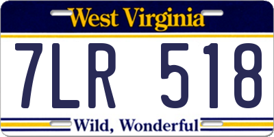 WV license plate 7LR518