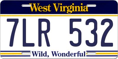 WV license plate 7LR532