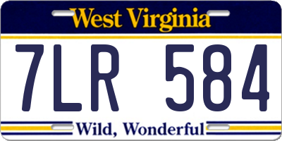 WV license plate 7LR584