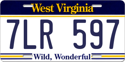 WV license plate 7LR597