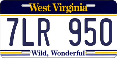 WV license plate 7LR950