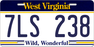 WV license plate 7LS238