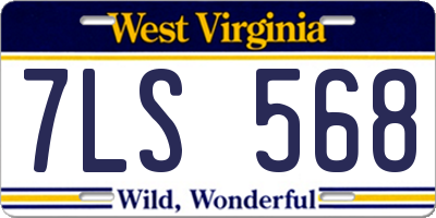 WV license plate 7LS568