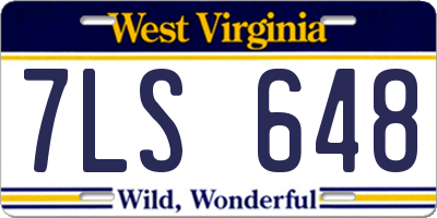 WV license plate 7LS648