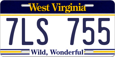 WV license plate 7LS755