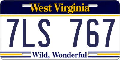 WV license plate 7LS767