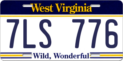 WV license plate 7LS776