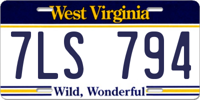 WV license plate 7LS794