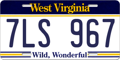 WV license plate 7LS967