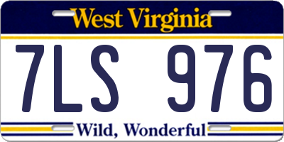 WV license plate 7LS976