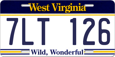 WV license plate 7LT126