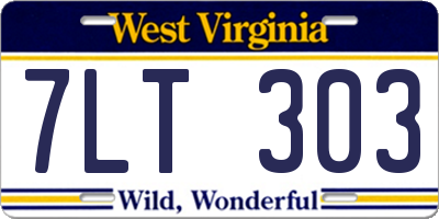 WV license plate 7LT303