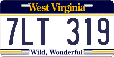 WV license plate 7LT319