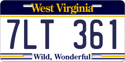 WV license plate 7LT361