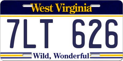 WV license plate 7LT626