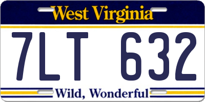 WV license plate 7LT632