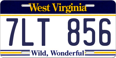 WV license plate 7LT856