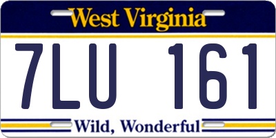 WV license plate 7LU161