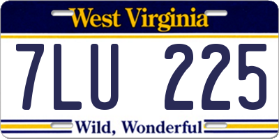 WV license plate 7LU225