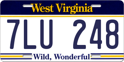 WV license plate 7LU248