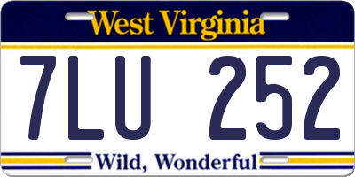 WV license plate 7LU252