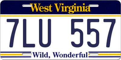 WV license plate 7LU557
